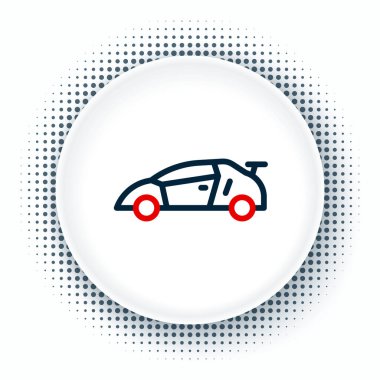 Line Sport yarış arabası ikonu beyaz arka planda izole edildi. Renkli taslak konsepti. Vektör