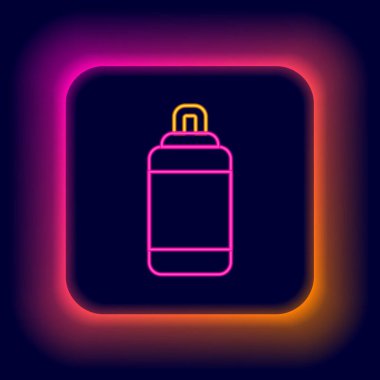 Parlayan neon hattı Kum Torbası simgesi siyah arkaplanda izole edildi. Renkli taslak konsepti. Vektör