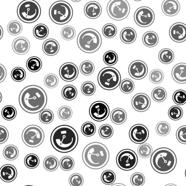 Siyah Hız göstergesi simgesi beyaz zeminde izole edilmiş. Vektör