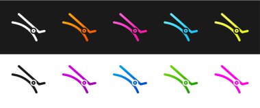 Saç tokası simgesini siyah ve beyaz arkaplanda izole et. Vektör