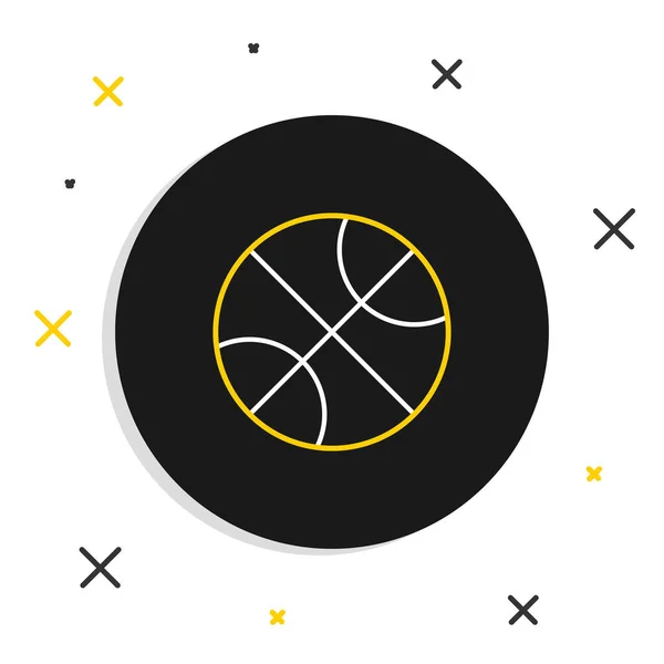 Linie Basketball Ball Symbol isoliert auf weißem Hintergrund. Sport-Symbol. Buntes Rahmenkonzept. Vektor — Stockvektor