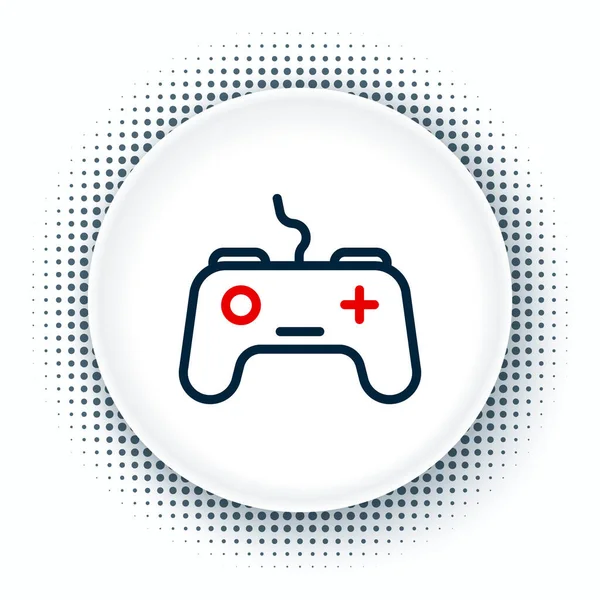 Línea Gamepad icono aislado sobre fondo blanco. Controlador de juego. Concepto de esquema colorido. Vector — Vector de stock