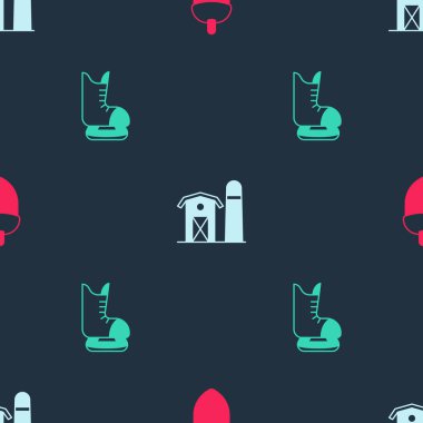 Meşe palamudu, çiftlik evi ve patenleri pürüzsüz kalıba sokun. Vektör