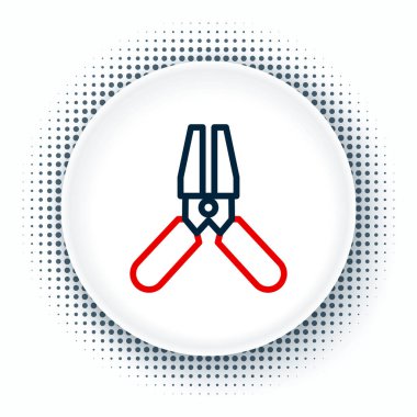 Çizgili Araç bataryası güç kablosu simgesi beyaz arka planda izole edildi. Renkli taslak konsepti. Vektör