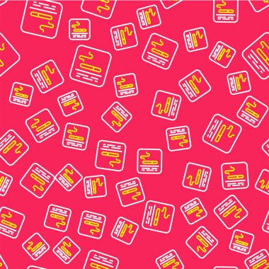 Çizgi Sigara içme alanı simgesi kırmızı arkaplanda izole edilmiş. Vektör