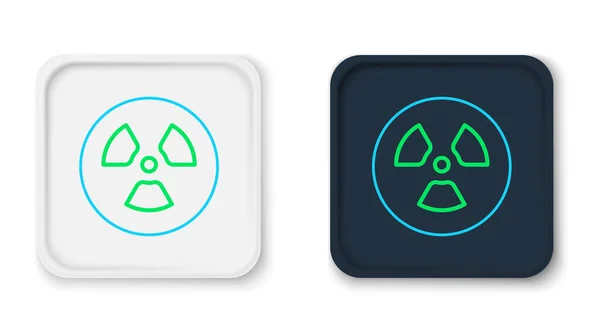 Ligne Icône radioactive isolée sur fond blanc. Symbole toxique radioactif. Radiation Signal de danger. Concept de contour coloré. Vecteur — Image vectorielle