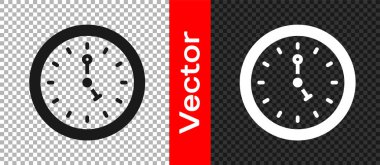 Şeffaf arkaplanda siyah saat simgesi izole edildi. Zaman sembolü. Vektör