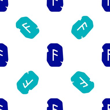 Mavi Büyü simgesi beyaz arkaplanda izole edilmiş kusursuz desen. Rune taşı. Vektör