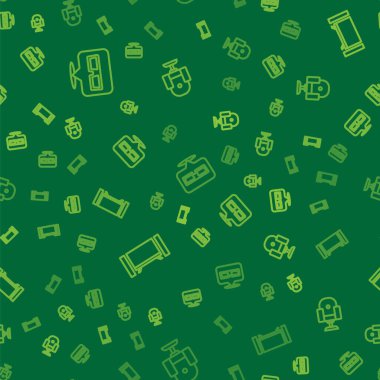 Hat 3 boyutlu sinema gözlükleri, Akıllı TV ve Direktör film koltuğu kusursuz desenli. Vektör