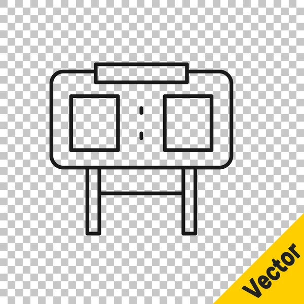 Fekete vonal Sport mechanikai eredményjelző tábla és eredmény kijelző ikon elszigetelt átlátszó háttér. Vektor — Stock Vector