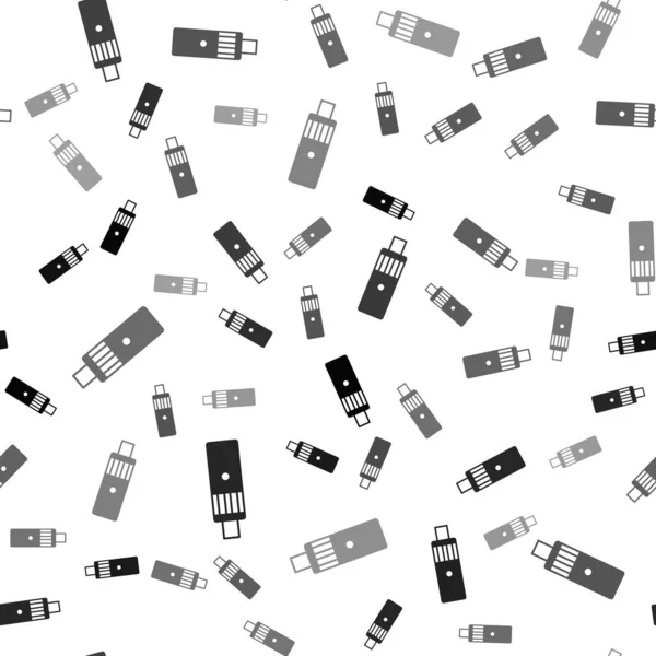 Siyah Vape mod aygıt simgesi beyaz arkaplanda izole edilmiş pürüzsüz desen. Tüttürme aleti. Buharlaştırıcı Cihaz. Vektör
