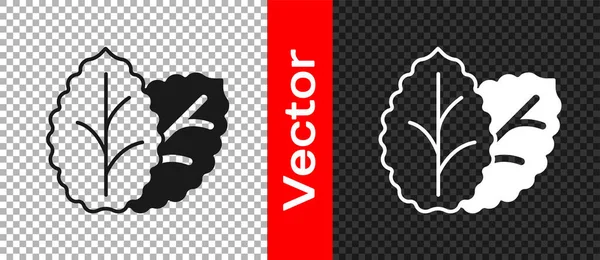 Black Tobacco leaf icon isolated on transparent background. Tobacco leaves. Vector — Stockvector