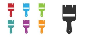 Beyaz arkaplanda siyah boya fırçası simgesi izole edildi. Simgeleri renklendirin. Vektör