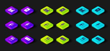 USB kablosu, 5G kablosuz internet, Usb adaptörü, usb yok, Cloud teknoloji verisi ve Network bulut bağlantı simgesini ayarla. Vektör