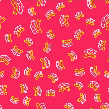 Çorap çizgisi simgesi kırmızı arkaplanda izole edilmiş. Vektör