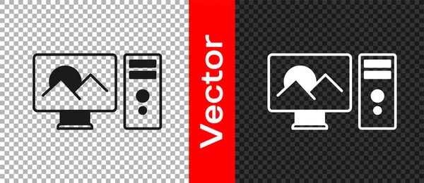 Icono Retoque Black Photo Aislado Sobre Fondo Transparente Fotógrafo Fotografía — Vector de stock