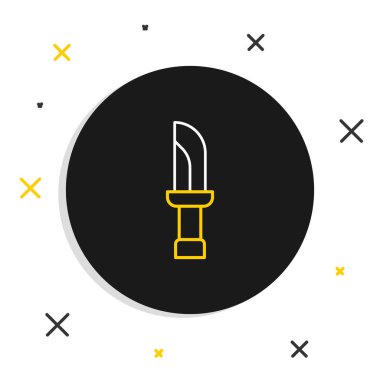 Çizgi Bıçak simgesi beyaz arkaplanda izole edildi. Çatal bıçak sembolü. Renkli taslak konsepti. Vektör