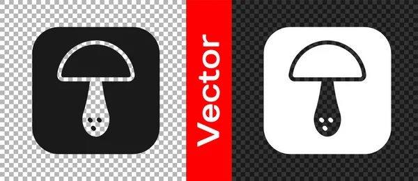 Black Mushroom Symbol isoliert auf transparentem Hintergrund. Vektor — Stockvektor