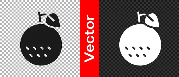 Ikone aus schwarzen Orangenfrüchten auf transparentem Hintergrund. Vektor — Stockvektor