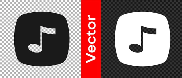 Schwarze Note, Tonsymbole isoliert auf transparentem Hintergrund. Vektor — Stockvektor