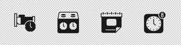 Set Time to sleep, chess clock, Calendar and Alarm app mobile icon. Vector — 스톡 벡터