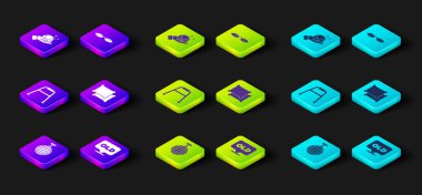 Disko topu, huzurevi, Walker, Yastık, Gözlük ve örgü iğneleri ikonlu iplik. Vektör