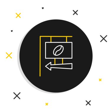 Line Street tabela kahve ikonu beyaz arka planda izole edilmiş. Renkli taslak konsepti. Vektör