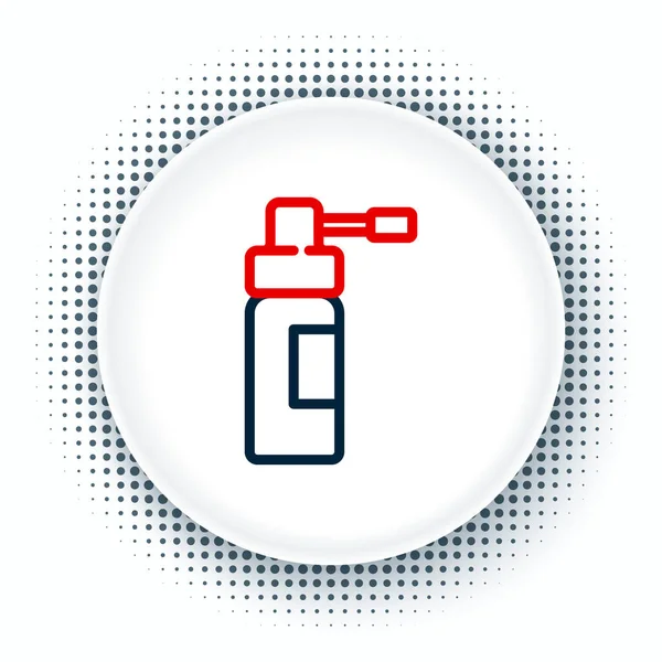 Line Medical Flasche Mit Düsenspray Für Die Behandlung Von Erkrankungen — Stockvektor