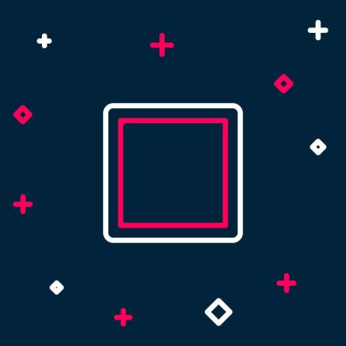 Çizgi Dikiş Deseni simgesi mavi arkaplanda izole edildi. Dikiş için işaretler. Renkli taslak konsepti. Vektör