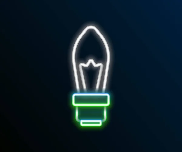 Leuchtende Leuchtstoffröhre Mit Konzept Der Idee Symbol Isoliert Auf Schwarzem — Stockvektor