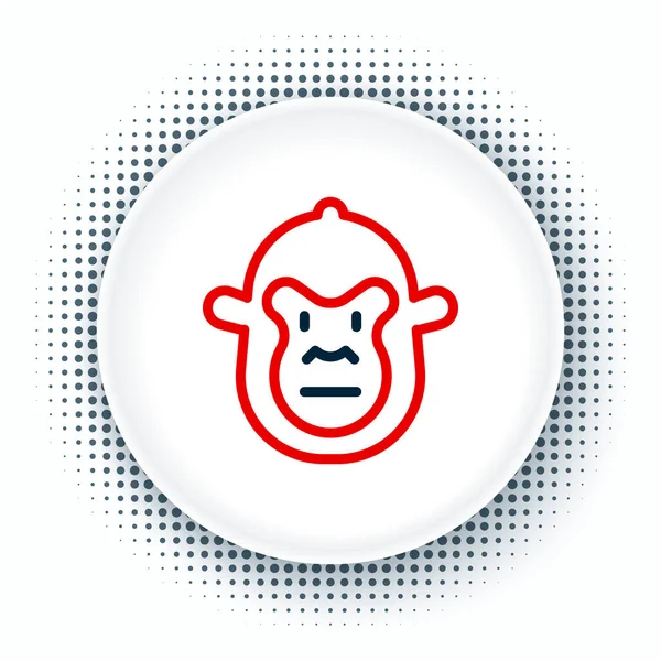 Line Monkey Icon Isolated White Background Animal Symbol Colorful Outline — Stock Vector