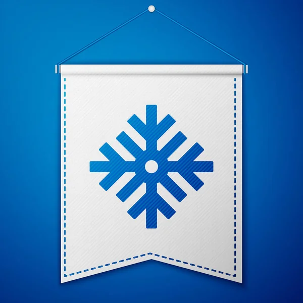 Blaues Schneeflockensymbol Isoliert Auf Blauem Hintergrund Frohe Weihnachten Und Ein — Stockvektor