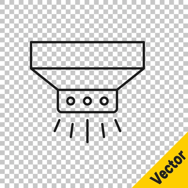 Black Line Fire Sprinklersystem Symbol Isoliert Auf Transparentem Hintergrund Sprinkler — Stockvektor