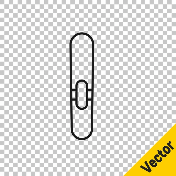 Ligne Noire Icône Cigare Isolé Sur Fond Transparent Vecteur — Image vectorielle