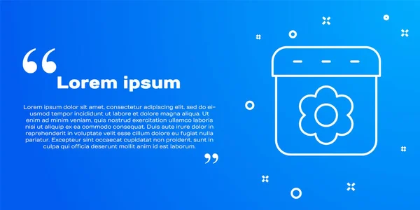 Vit Linje Kalender Våren Ikon Isolerad Blå Bakgrund Händelse Påminnelse — Stock vektor