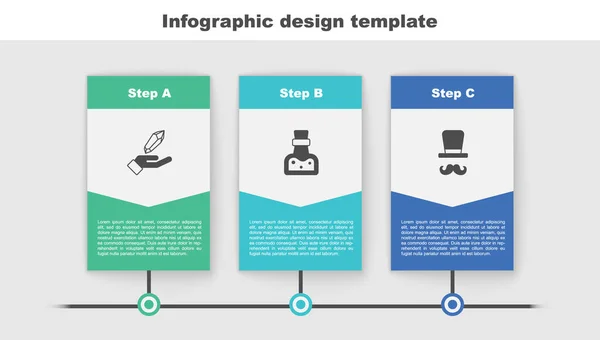 Definir Pedra Mágica Garrafa Com Poção Mágico Modelo Infográfico Negócios — Vetor de Stock