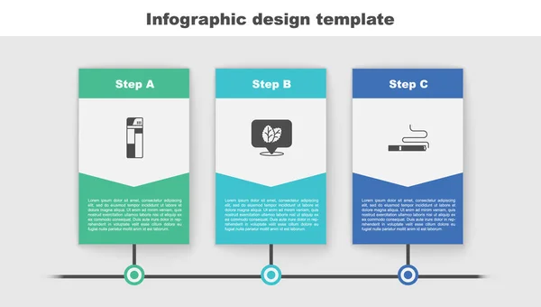 Set Lichter Tabaksblad Sigaret Bedrijfsinfographic Sjabloon Vector — Stockvector