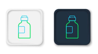 Beyaz arka planda izole edilmiş bir ilaç şişesi ikonu. Renkli taslak konsepti. Vektör