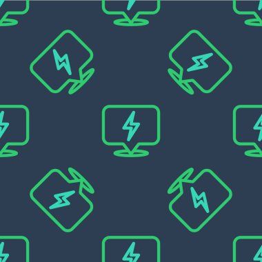 Şimşek çizgisi simgesi mavi arka planda izole edilmiş. Flaş ikonu. Flaş ikonunu yükle. Gök gürültüsü. Yıldırım çarpması. Vektör