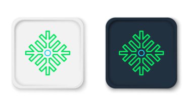 Çizgi Kar Tanesi simgesi beyaz arkaplanda izole edildi. Mutlu Noeller ve mutlu yıllar. Renkli taslak konsepti. Vektör