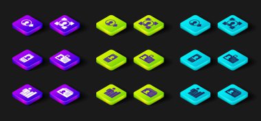 Üretken insan, Özgeçmiş, Mobil kimlik kartı, kafa avcılığı ve hesap ekran simgesi oluştur. Vektör