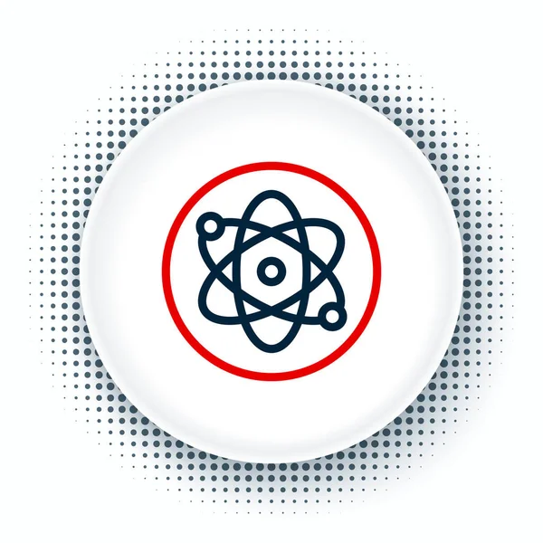 Иконка Line Atom Выделена Белом Фоне Символ Науки Образования Ядерной — стоковый вектор