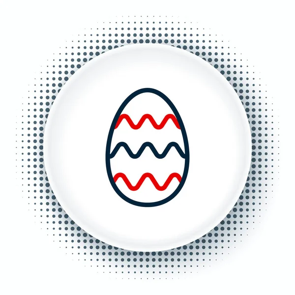 Ligne icône oeuf de Pâques isolé sur fond blanc. Joyeux Pâques. Concept de contour coloré. Vecteur — Image vectorielle