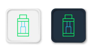 Satır Vape mod aygıt simgesi beyaz arkaplanda izole edildi. Tüttürme aleti. Buharlaştırıcı Cihaz. Renkli taslak konsepti. Vektör