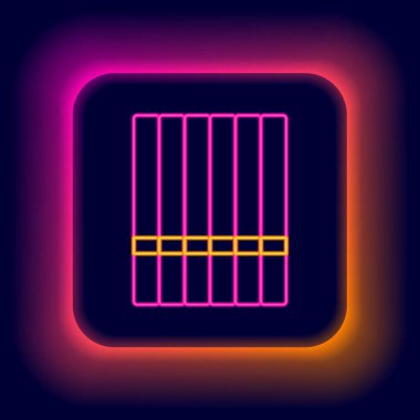 Parlayan neon hattı sigara simgesi siyah arkaplanda izole edildi. Tütün tabelası. Sigara içme sembolü. Renkli taslak konsepti. Vektör