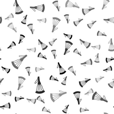 Siyah Mısır nilüfer ikonu beyaz arkaplandaki kusursuz deseni izole etti. Vektör