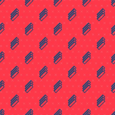 Mavi çizgi sigara rulo kağıtları simge paketi kırmızı arka planda izole edilmiş pürüzsüz desen. Vektör