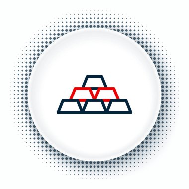 Satır Altın çubukları simgesi beyaz arkaplanda izole edildi. Bankacılık işi konsepti. Renkli taslak konsepti. Vektör.