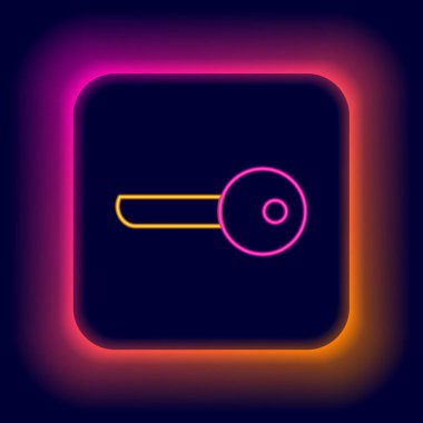 Parlayan neon çizgisi simgesi siyah arkaplanda izole edildi. Renkli taslak konsepti. Vektör.