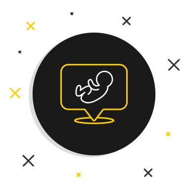 Çizgi Bebeği simgesi beyaz arkaplanda izole edildi. Renkli taslak konsepti. Vektör.